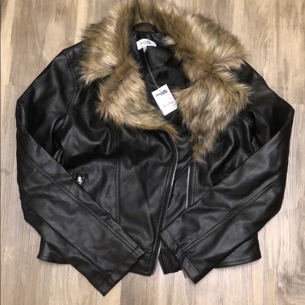Fur motto jacket